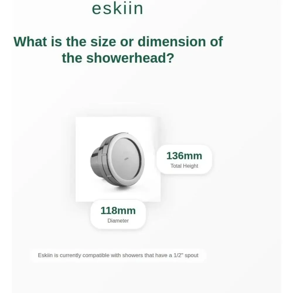 Eskiin Filtered Showerhead With Filters High Pressure Water Softener